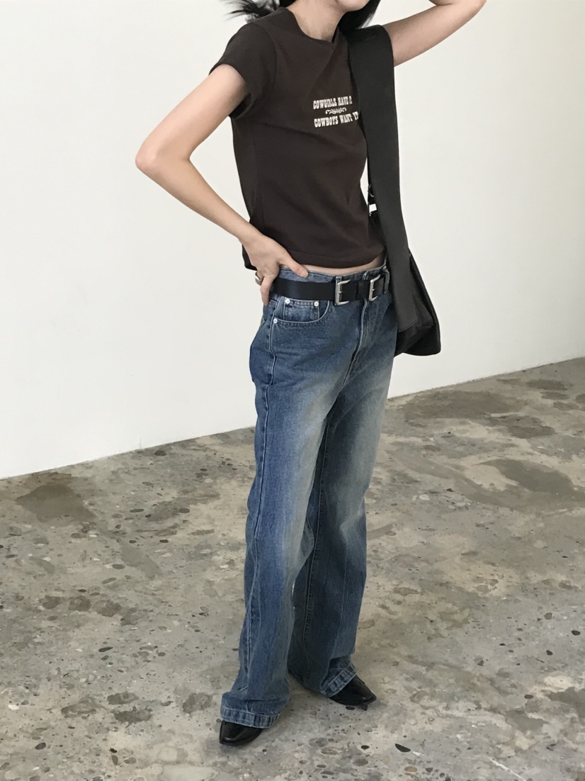 VAARA韓國直郵㊣女裝新品職業熱賣真品時尚推薦休閑25秋冬牛仔褲VAARA牛仔褲