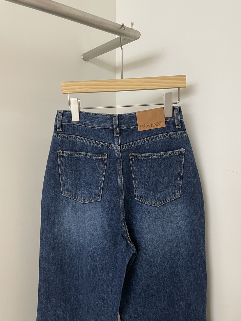 MOVENNE韓國代購㊣女士新品25秋冬推薦時尚職業熱賣牛仔褲中筒MOVENNE牛仔褲