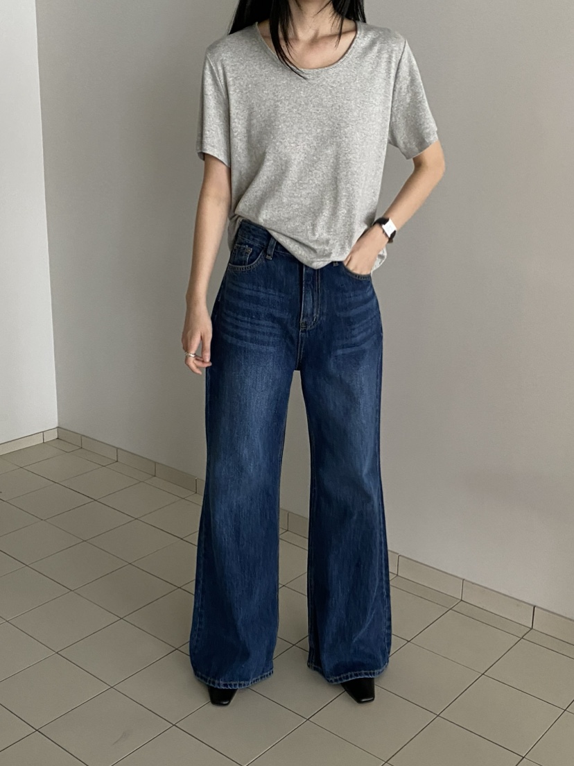 MOVENNE韓國代購㊣女士新品25秋冬推薦時尚職業熱賣牛仔褲中筒MOVENNE牛仔褲