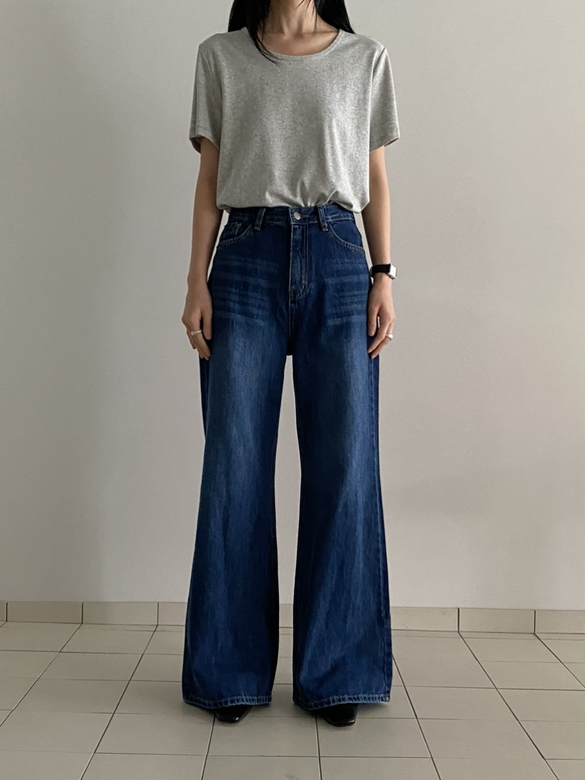 MOVENNE韓國代購㊣女士新品25秋冬推薦時尚職業熱賣牛仔褲中筒MOVENNE牛仔褲
