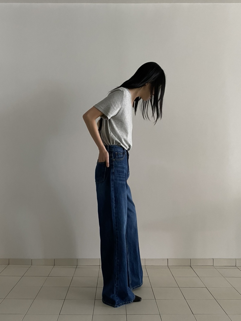 MOVENNE韓國代購㊣女士新品25秋冬推薦時尚職業熱賣牛仔褲中筒MOVENNE牛仔褲