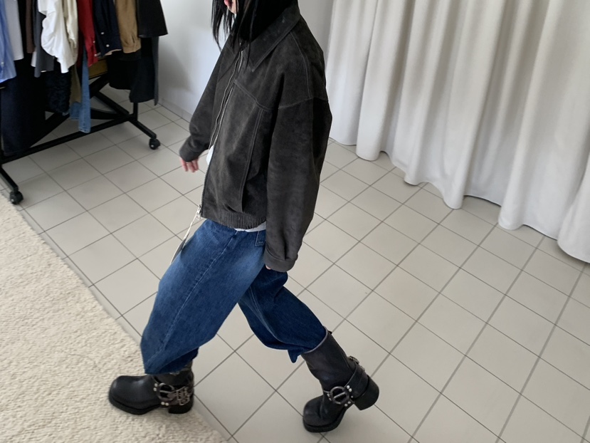 MOVENNE韓國代購㊣女士新品25秋冬推薦時尚職業熱賣牛仔褲中筒MOVENNE牛仔褲