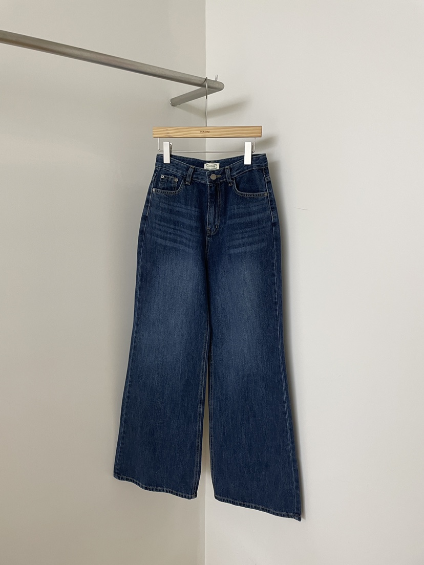 MOVENNE韓國代購㊣女士新品25秋冬推薦時尚職業熱賣牛仔褲中筒MOVENNE牛仔褲圖色1