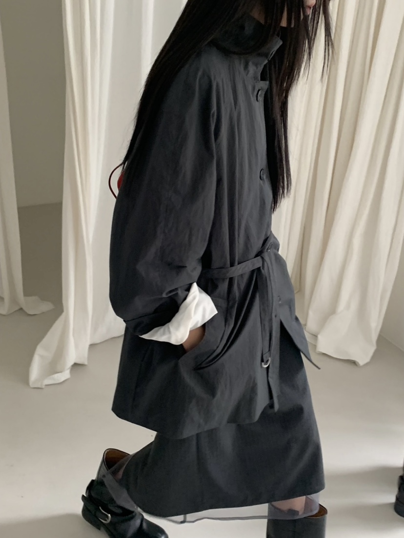 VAARA東大門㊣代購女裝新款人氣休閑熱賣時尚長款風衣含腰帶VAARA長款風衣