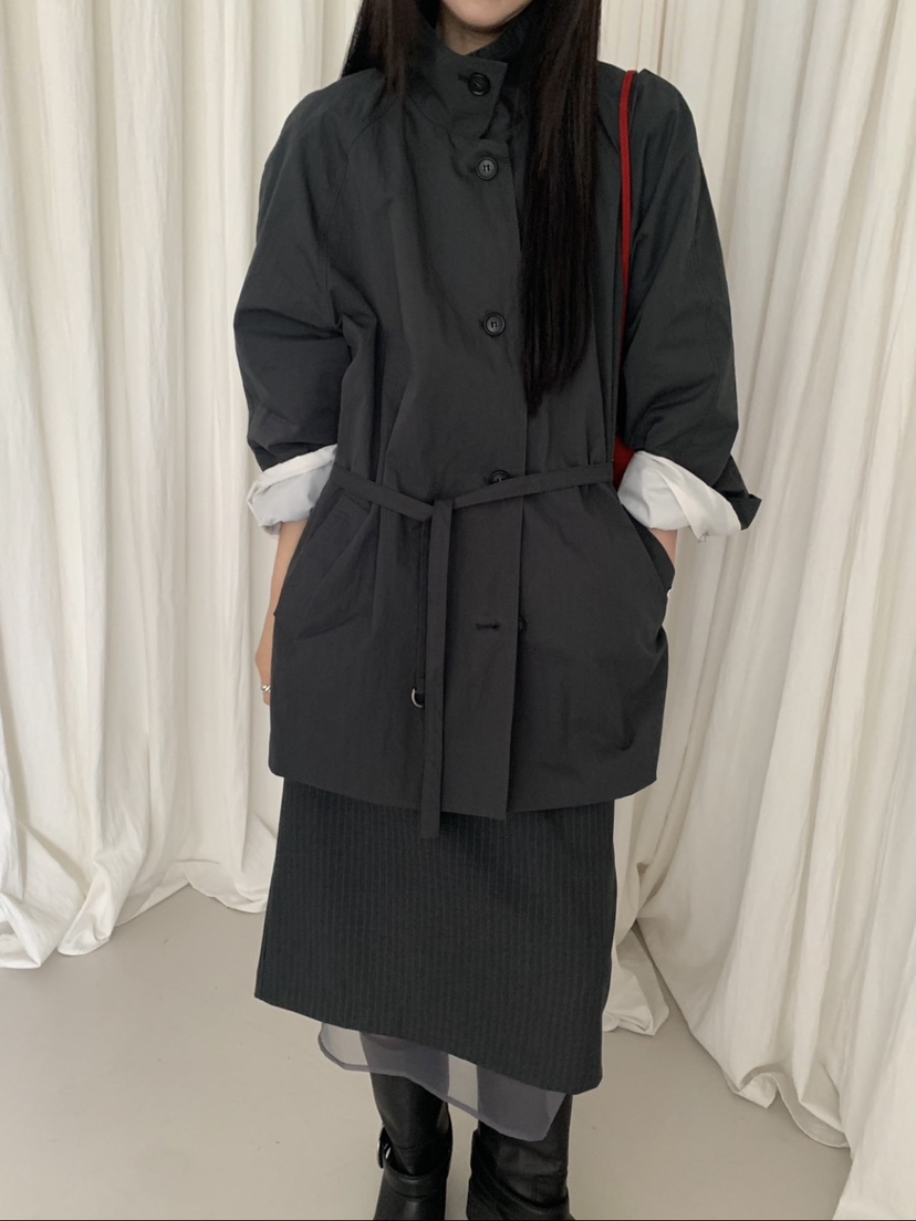 VAARA東大門㊣代購女裝新款人氣休閑熱賣時尚長款風衣含腰帶VAARA長款風衣