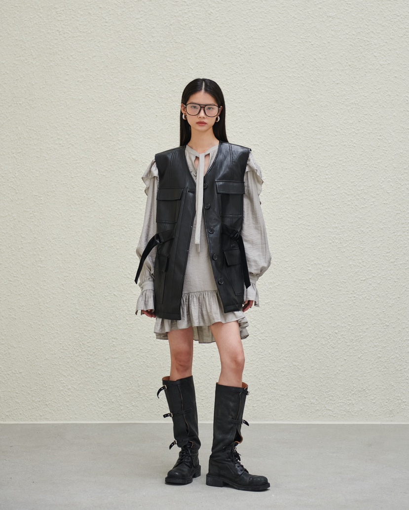 STAGE韓國代購㊣女裝新款真品休閑25秋冬熱賣時尚人氣連衣裙STAGE連衣裙