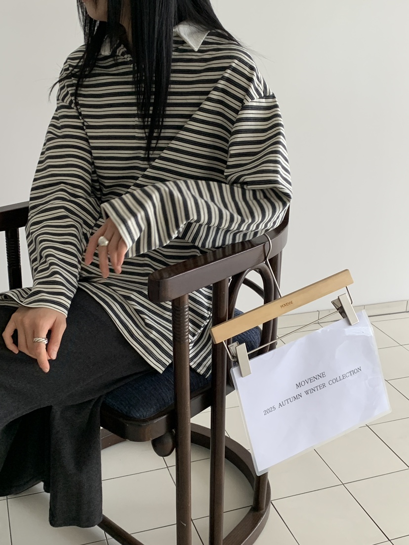 MOVENNE東大門㊣直郵女士新款熱賣真品推薦人氣職業長袖T恤MOVENNE長袖T恤