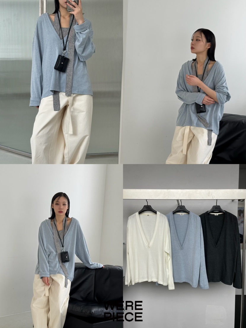 KARE/WEREPIECE東大門㊣代購女士新品熱賣25秋冬長袖T恤安哥拉KARE/WEREPIECE長袖T恤