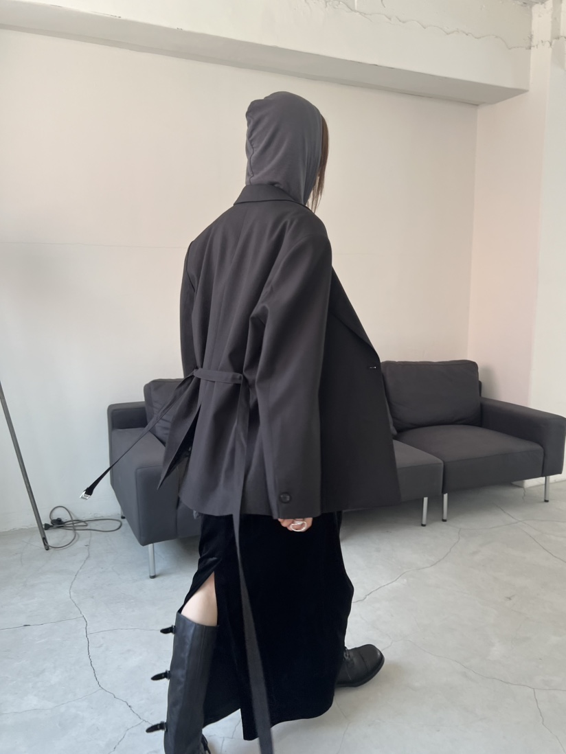 NOVUS東大門㊣代購女士新款熱賣時尚休閑人氣推薦夾克含腰帶NOVUS夾克