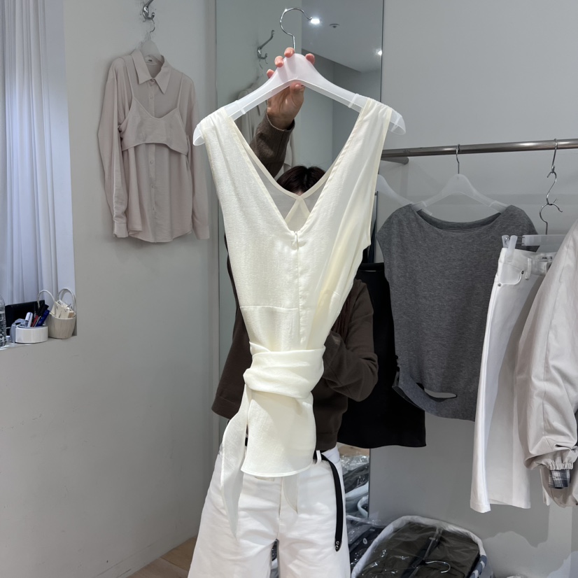 AUBE東大門㊣實拍女士新品熱賣25秋冬推薦職業休閑吊帶背心AUBE吊帶/背心