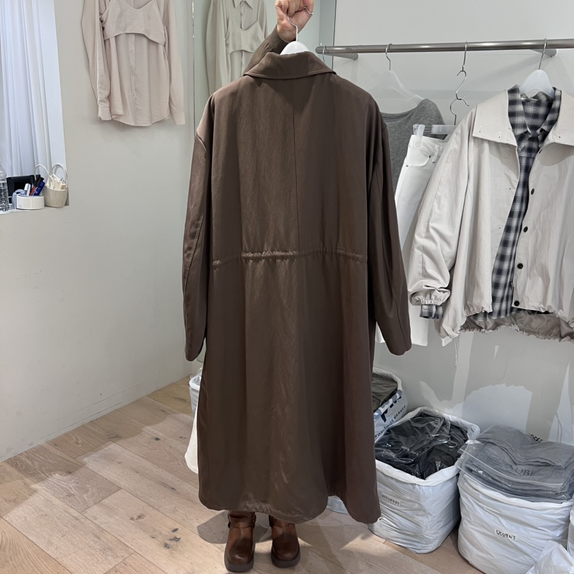 AUBE東大門㊣代購女士新品25秋冬時尚推薦人氣真品長款風衣AUBE長款風衣