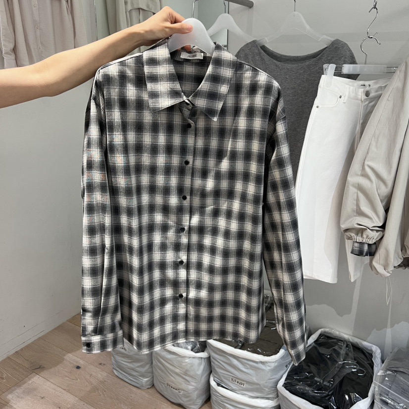 AUBE東大門㊣直郵女裝新品時尚休閑真品25秋冬熱賣襯衫蕾絲衫AUBE襯衫/蕾絲衫圖色1