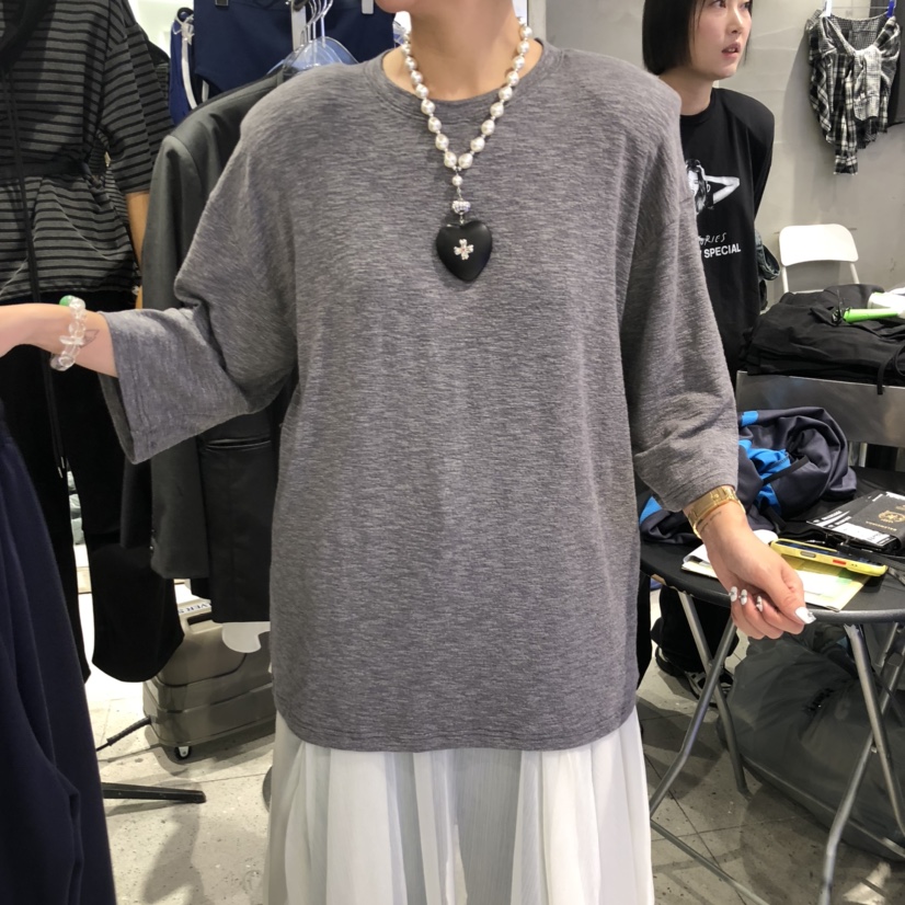 HERTZ-P韓國代購㊣女裝新款時尚推薦職業25秋冬休閑T恤羊毛HERTZ-PT恤圖色3