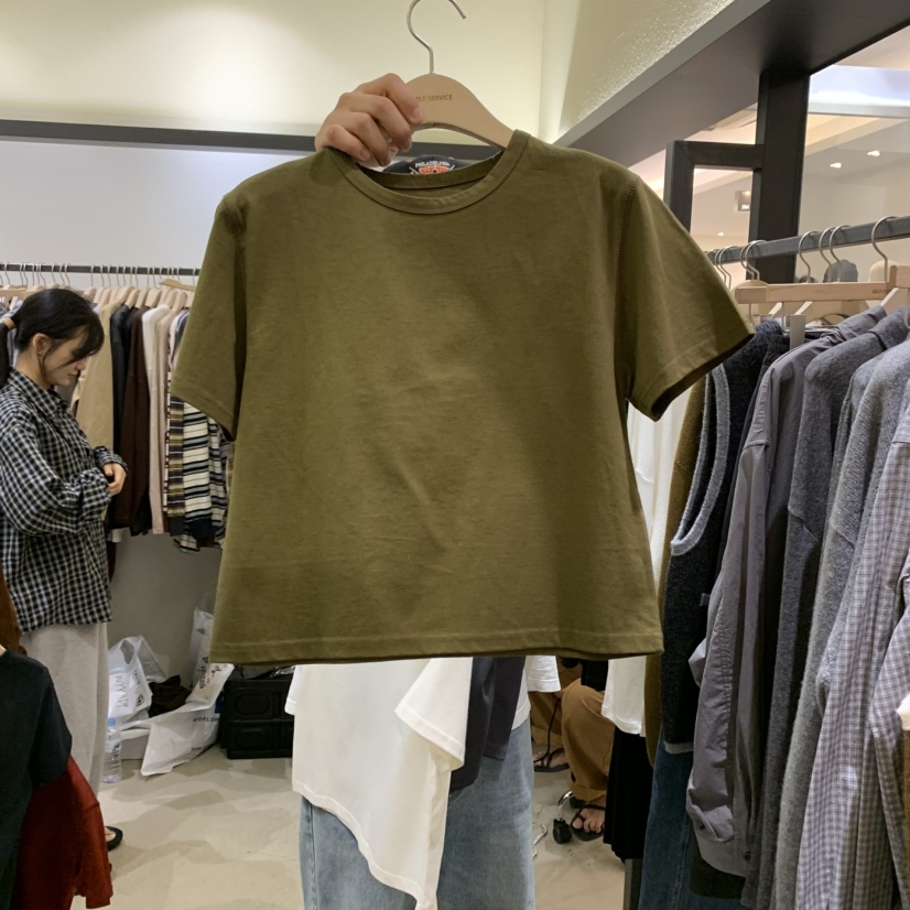 SELF SERVICE東大門㊣代購女士新品真品休閑職業25秋冬T恤短款SELF SERVICET恤圖色2