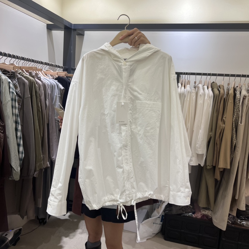 SELF SERVICE韓國代購㊣女裝新款休閑真品25秋冬襯衫蕾絲衫連帽SELF SERVICE襯衫/蕾絲衫圖色3