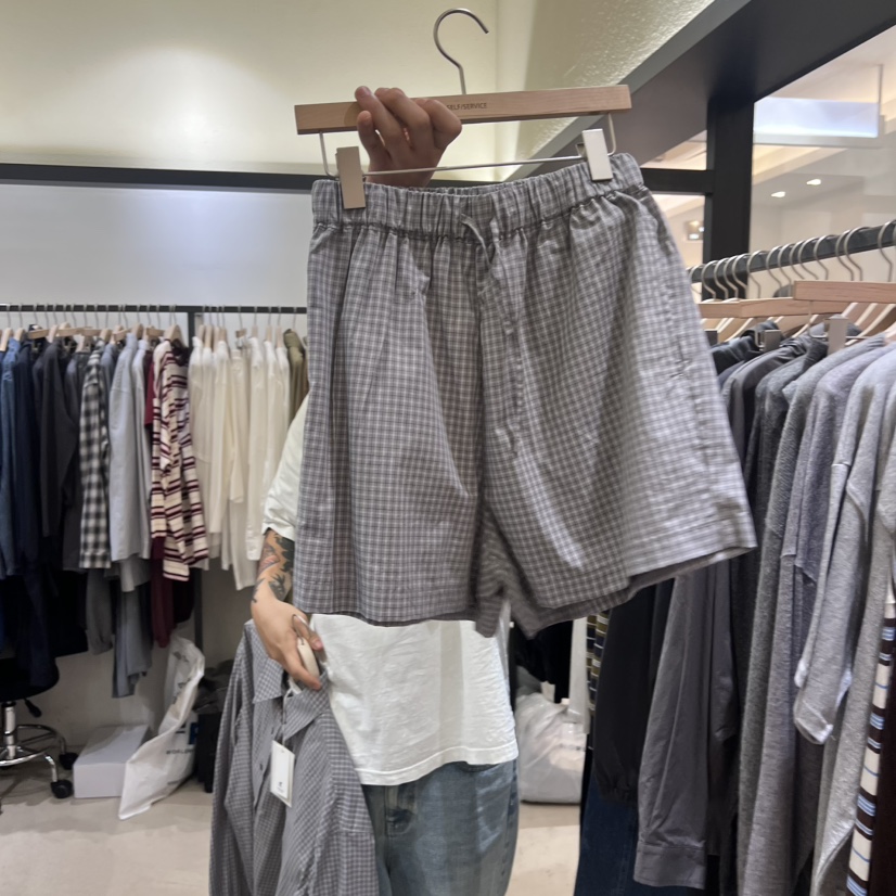 SELF SERVICE東大門㊣代購女裝新品休閑人氣職業推薦短褲格紋SELF SERVICE短褲圖色1