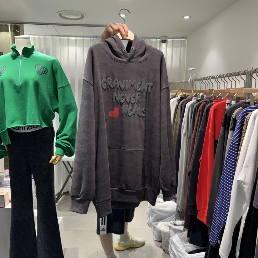 THE LOT韓國代購㊣女士新品休閑推薦25秋冬熱賣衛衣迷彩兜帽THE LOT/ LOT衛衣圖色2