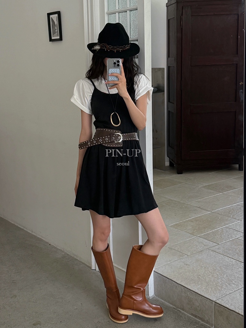 PIN-UP東大門㊣直郵女士新品真品推薦時尚休閑連衣裙不含腰帶PIN-UP連衣裙圖色3