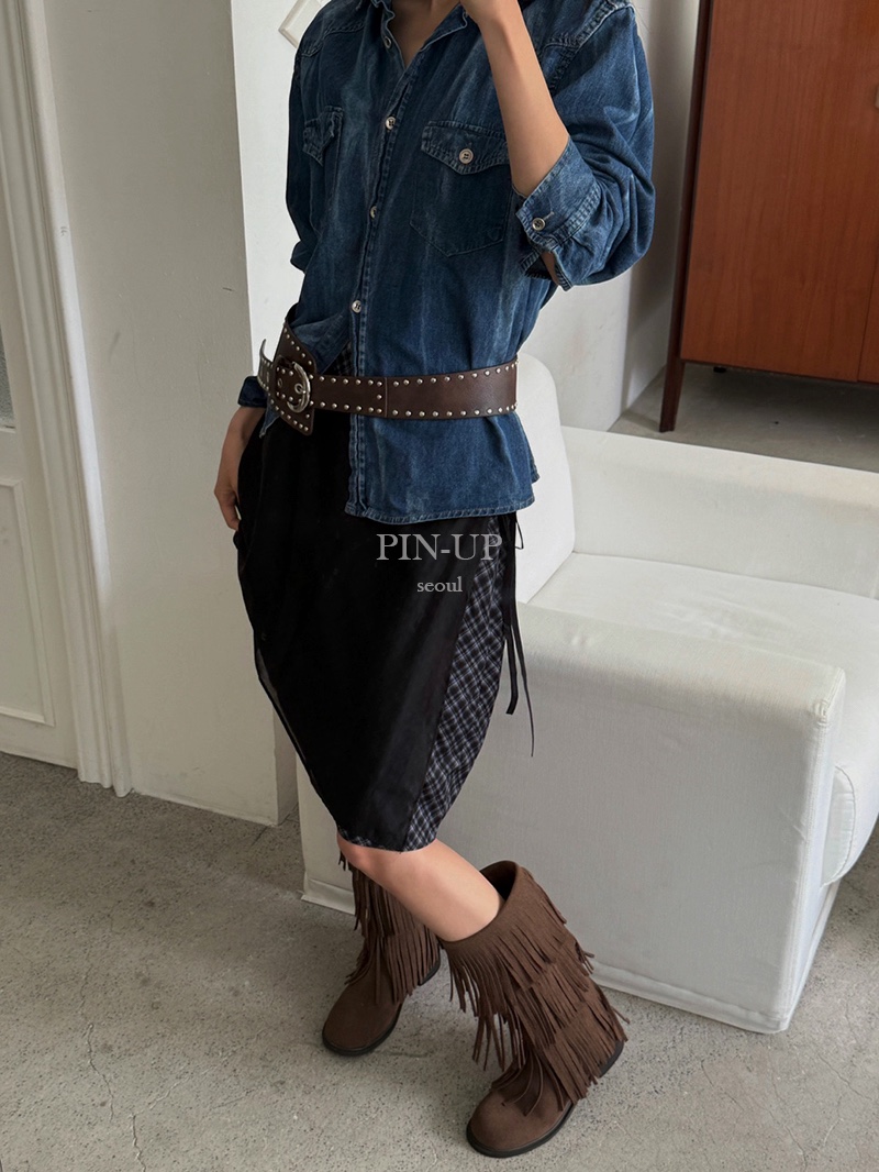 PIN-UP東大門㊣實拍女裝新品職業推薦半身裙中短裙不含腰帶PIN-UP半身裙/中短裙