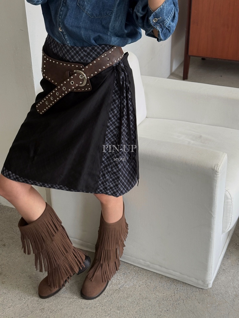 PIN-UP東大門㊣實拍女裝新品職業推薦半身裙中短裙不含腰帶PIN-UP半身裙/中短裙圖色2
