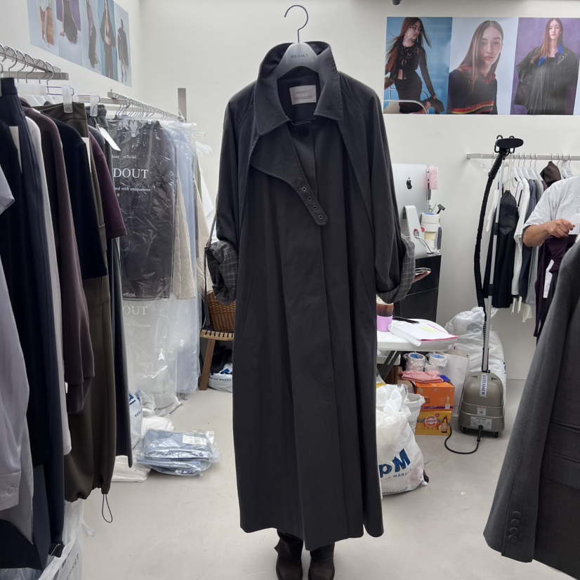 SOLD OUT東大門㊣代購女裝新品真品職業時尚熱賣人氣長款風衣SOLD OUT長款風衣圖色1