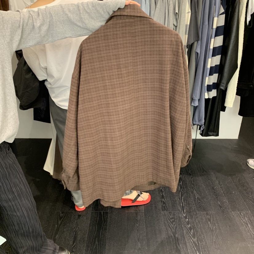 TAFFETA東大門㊣代購女士新品熱賣推薦時尚夾克不含內搭格紋TAFFETA夾克