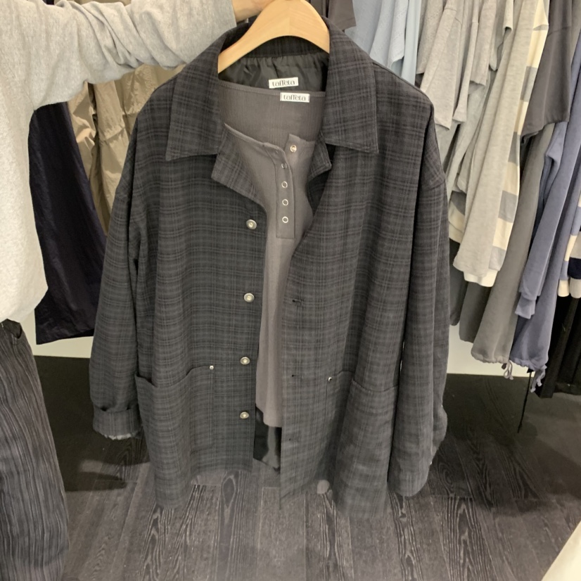 TAFFETA東大門㊣代購女士新品熱賣推薦時尚夾克不含內搭格紋TAFFETA夾克圖色1