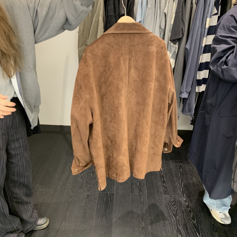 TAFFETA東大門㊣代購女裝新品25秋冬職業夾克不含內搭絨面革TAFFETA夾克