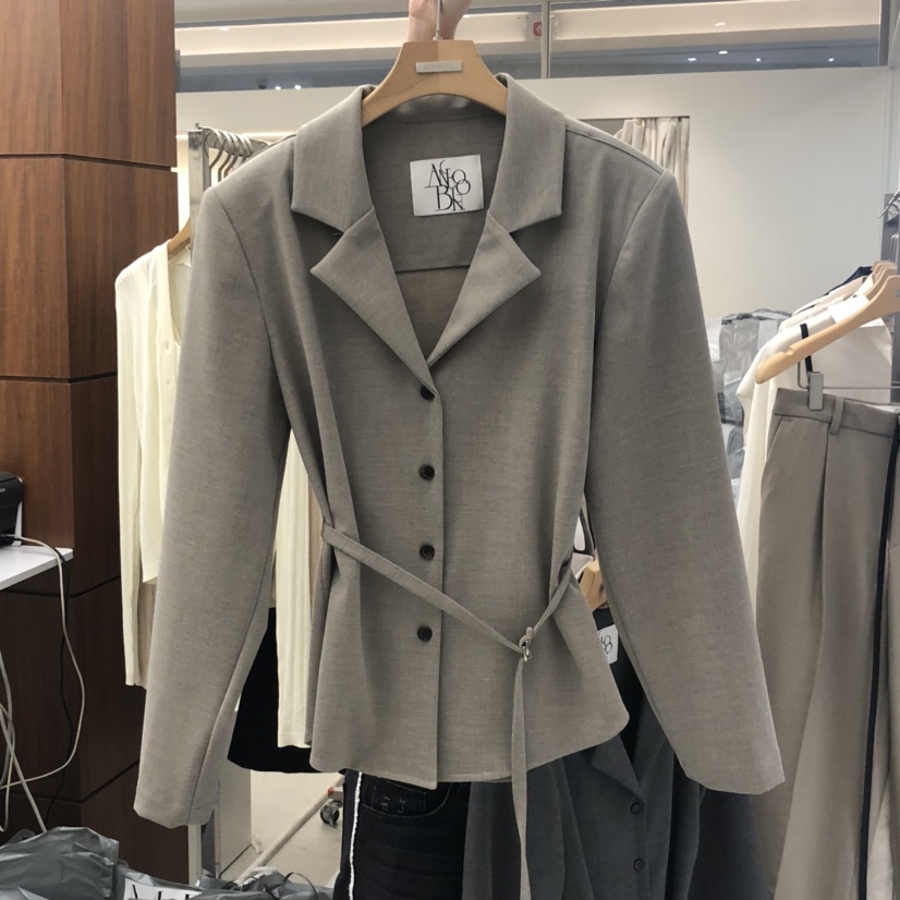 MER東大門㊣直郵女士新品職業熱賣休閑真品人氣25秋冬夾克含腰帶MER/ANGELO BIANCO夾克圖色1