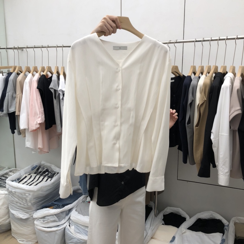 MOI-A韓國直郵㊣女裝新品休閑職業25秋冬時尚真品襯衫蕾絲衫MOI-A襯衫/蕾絲衫圖色1
