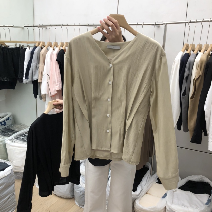MOI-A韓國直郵㊣女裝新品休閑職業25秋冬時尚真品襯衫蕾絲衫MOI-A襯衫/蕾絲衫圖色3