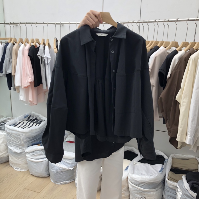MOI-A韓國代購㊣女裝新品熱賣真品推薦休閑襯衫蕾絲衫雙口袋MOI-A襯衫/蕾絲衫圖色3
