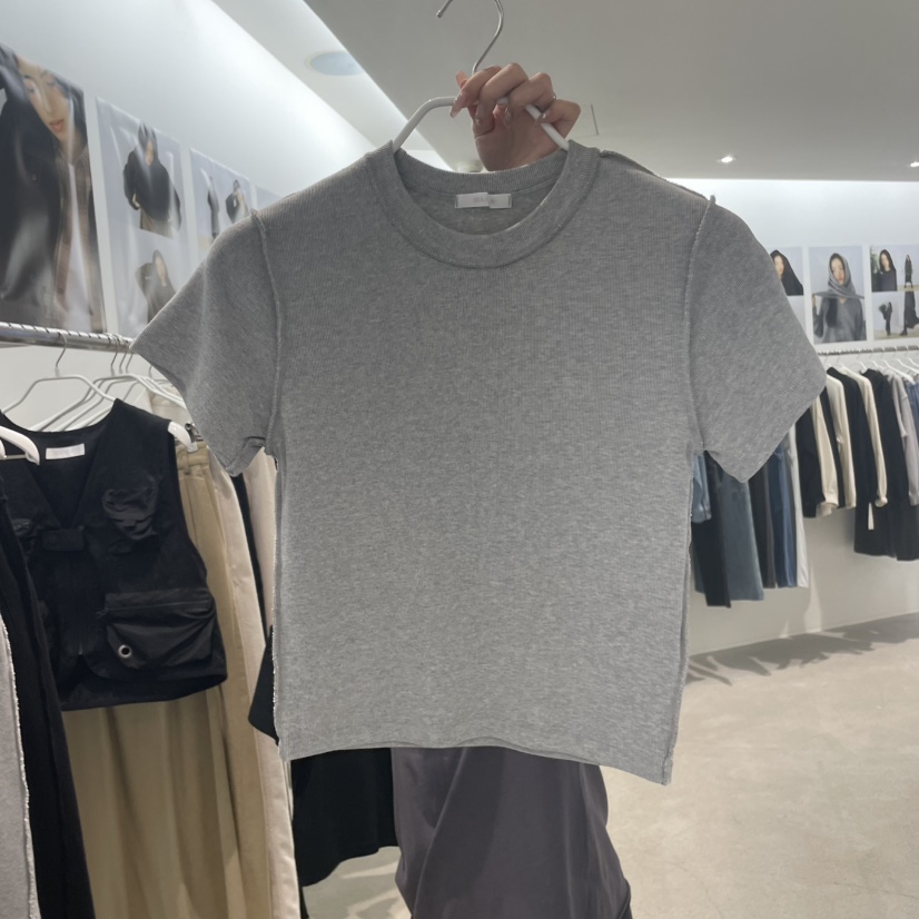 MARAN-P東大門㊣代購女裝新品25秋冬熱賣時尚職業休閑T恤羅紋MARANT恤圖色2