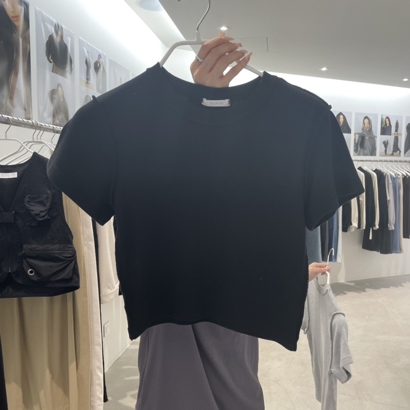 MARAN-P東大門㊣代購女裝新品25秋冬熱賣時尚職業休閑T恤羅紋MARANT恤圖色3