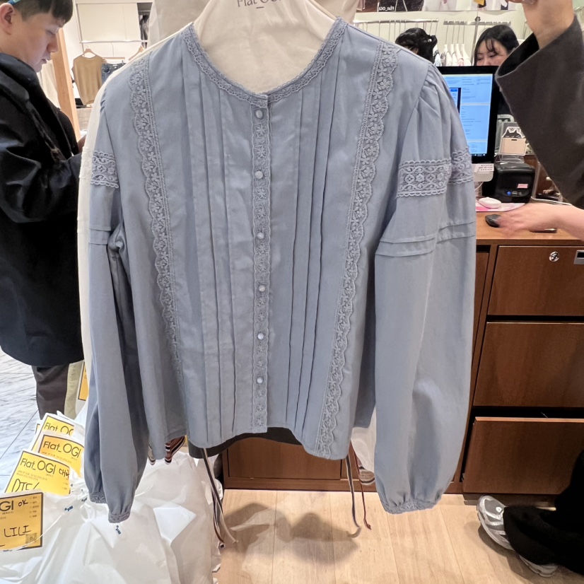 OGI東大門㊣代購女士新品推薦職業熱賣真品25秋冬襯衫蕾絲衫FLat OGI襯衫/蕾絲衫圖色2