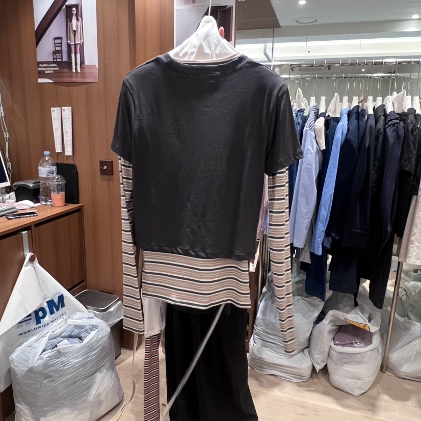OGI韓國直郵㊣女裝新品25秋冬職業推薦熱賣人氣長袖T恤假兩件FLat OGI長袖T恤