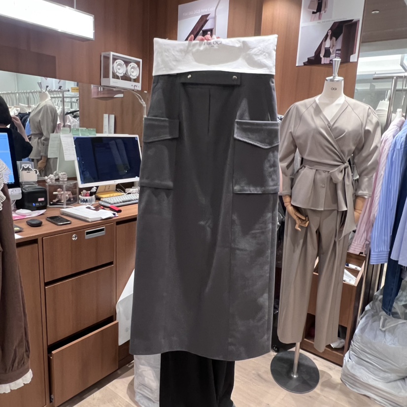 OGI韓國代購㊣女士新品職業時尚熱賣人氣25秋冬真品長裙口袋FLat OGI長裙