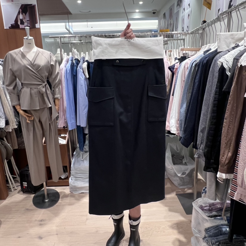 OGI韓國代購㊣女士新品職業時尚熱賣人氣25秋冬真品長裙口袋FLat OGI長裙圖色2