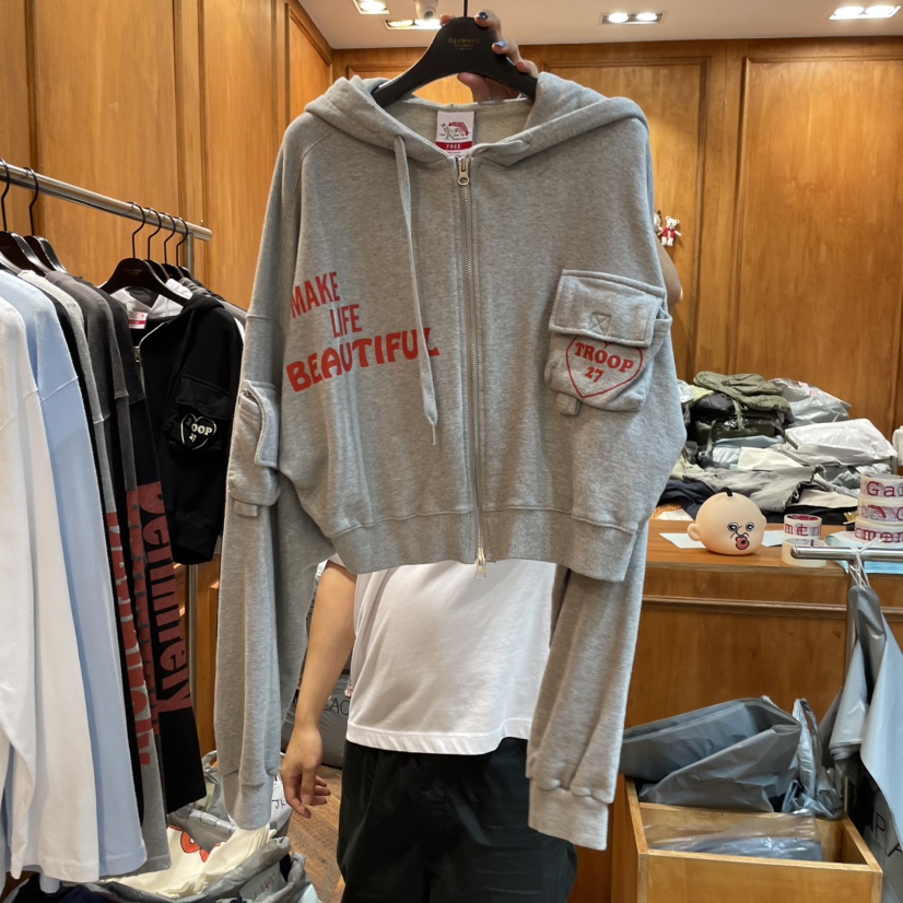 GARMENT-P韓國直郵㊣女裝新款休閑熱賣人氣推薦時尚夾克拉鏈GARMENT夾克圖色1
