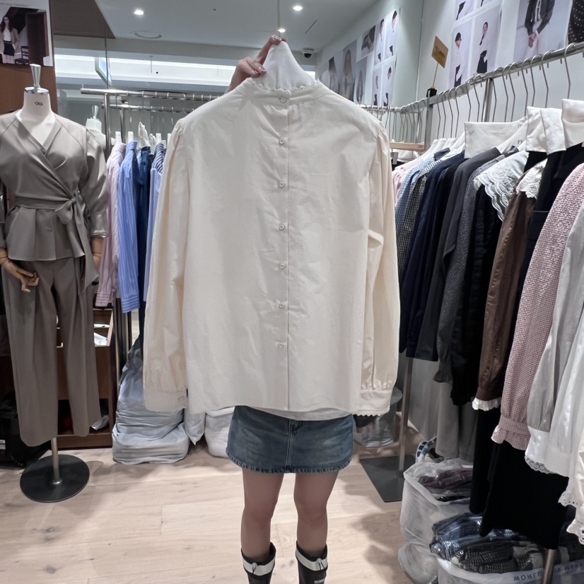 OGI韓國代購㊣女裝新品熱賣人氣時尚職業真品休閑襯衫蕾絲衫FLat OGI襯衫/蕾絲衫