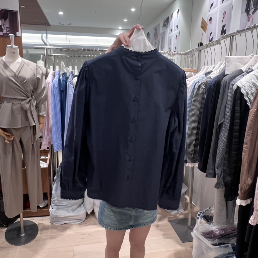 OGI韓國代購㊣女裝新品熱賣人氣時尚職業真品休閑襯衫蕾絲衫FLat OGI襯衫/蕾絲衫