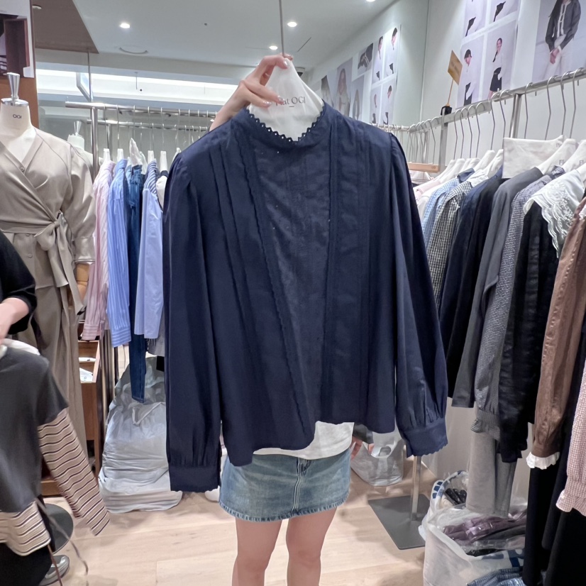 OGI韓國代購㊣女裝新品熱賣人氣時尚職業真品休閑襯衫蕾絲衫FLat OGI襯衫/蕾絲衫圖色2