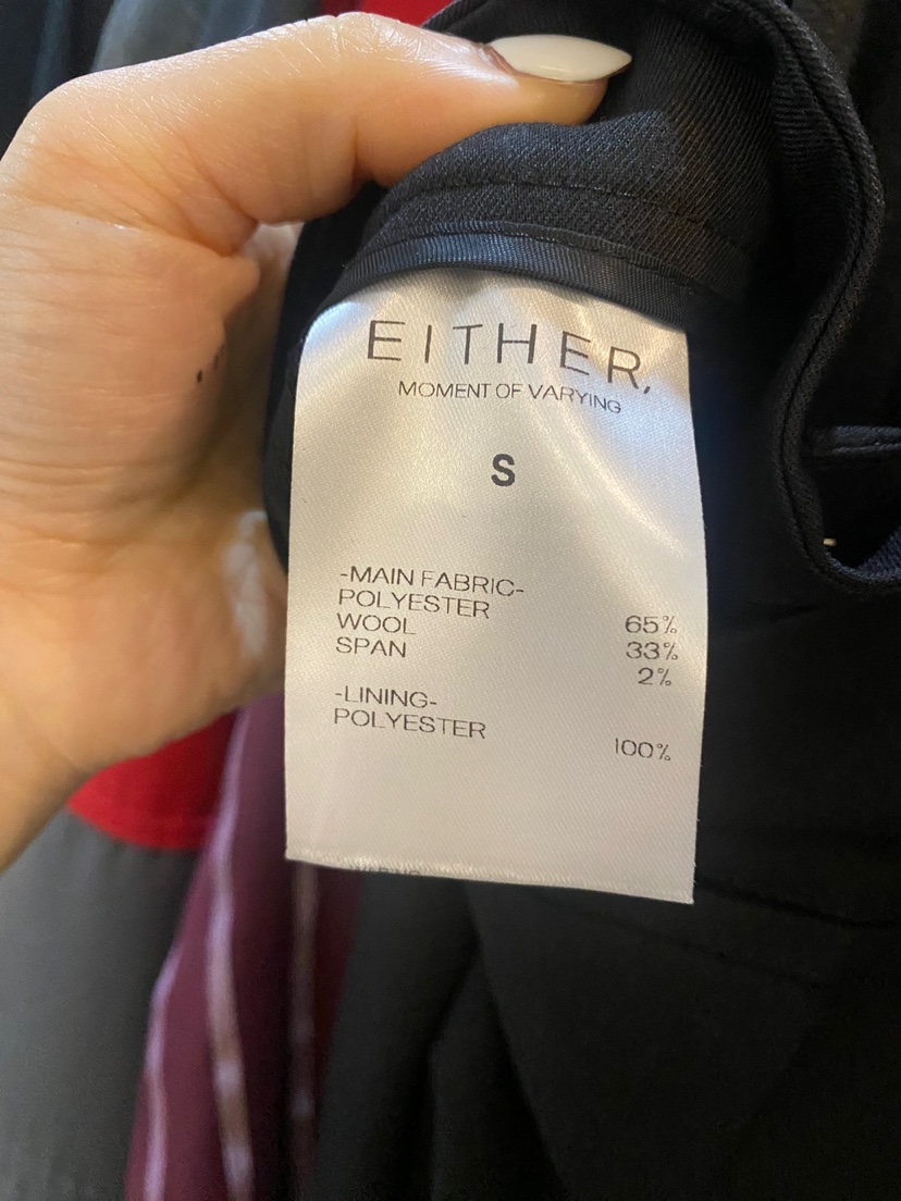 EITHER韓國代購㊣女裝新款職業推薦休閑時尚休閑褲羊毛格子EITHER休閑褲