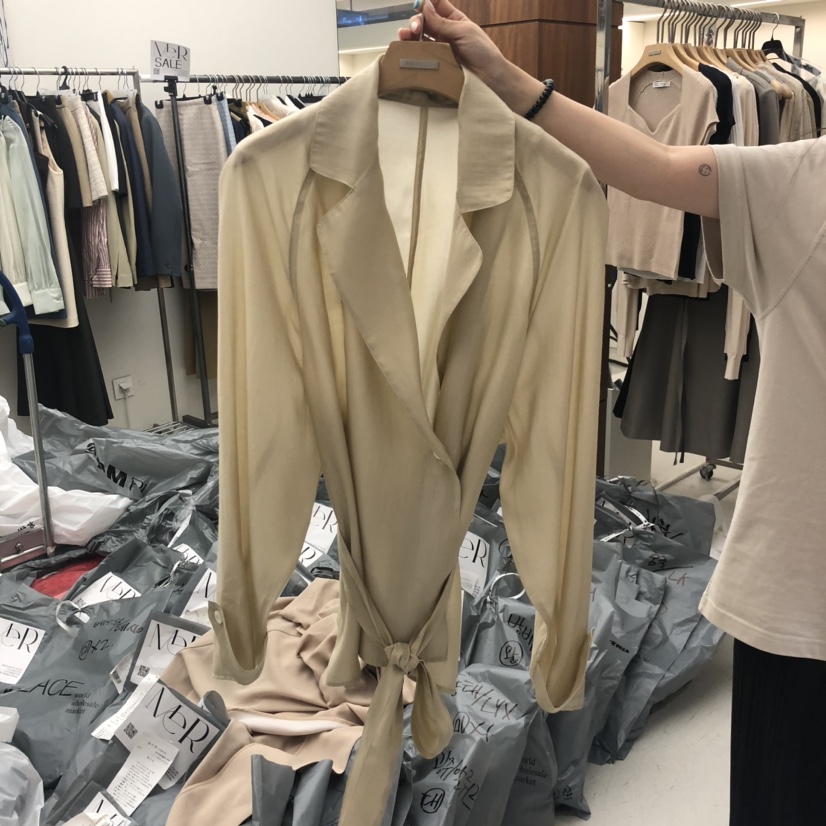 MER韓國直郵㊣女士新品職業25秋冬時尚真品熱賣休閑夾克含腰帶MER/ANGELO BIANCO夾克圖色2