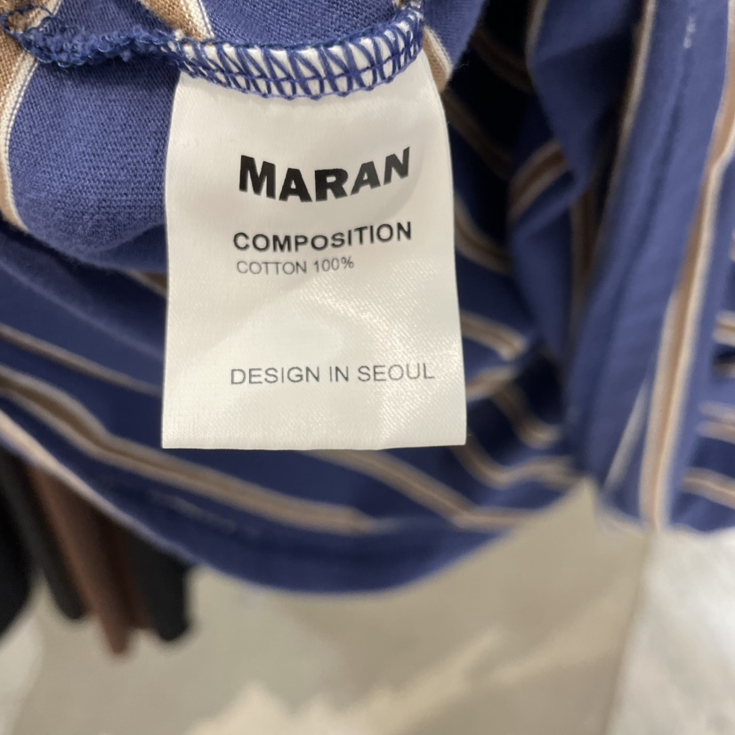 MARAN-P東大門㊣直郵女裝新品真品時尚25秋冬休閑人氣T恤條紋MARANT恤