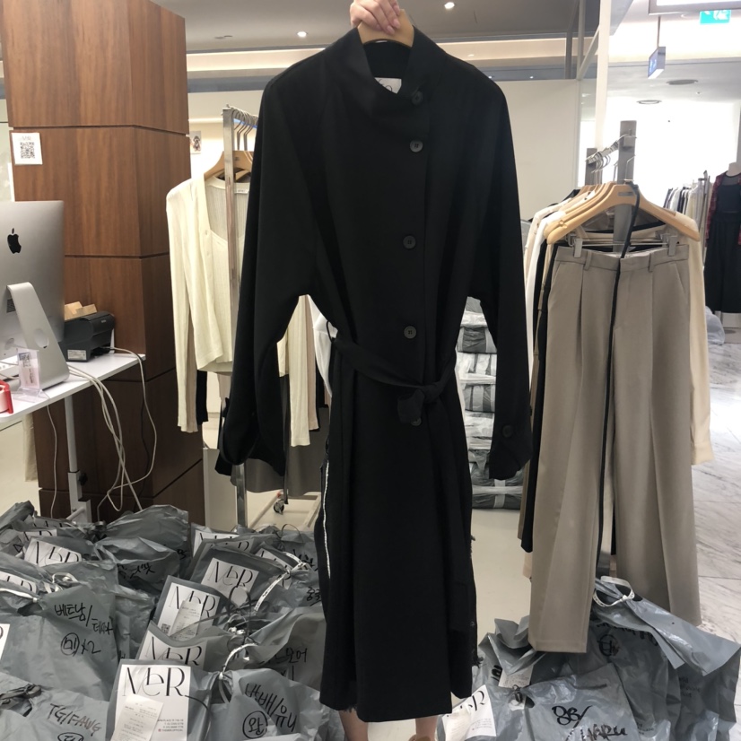 MER東大門㊣直郵女士新品25秋冬職業人氣休閑長款風衣含腰帶MER/ANGELO BIANCO長款風衣圖色2