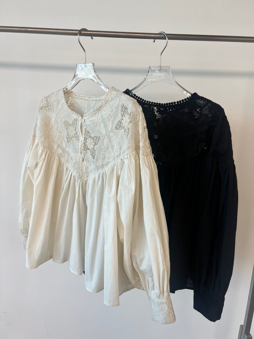 FABRIC韓國代購㊣女士新品真品熱賣推薦襯衫蕾絲衫復古蕾絲FABRIC襯衫/蕾絲衫