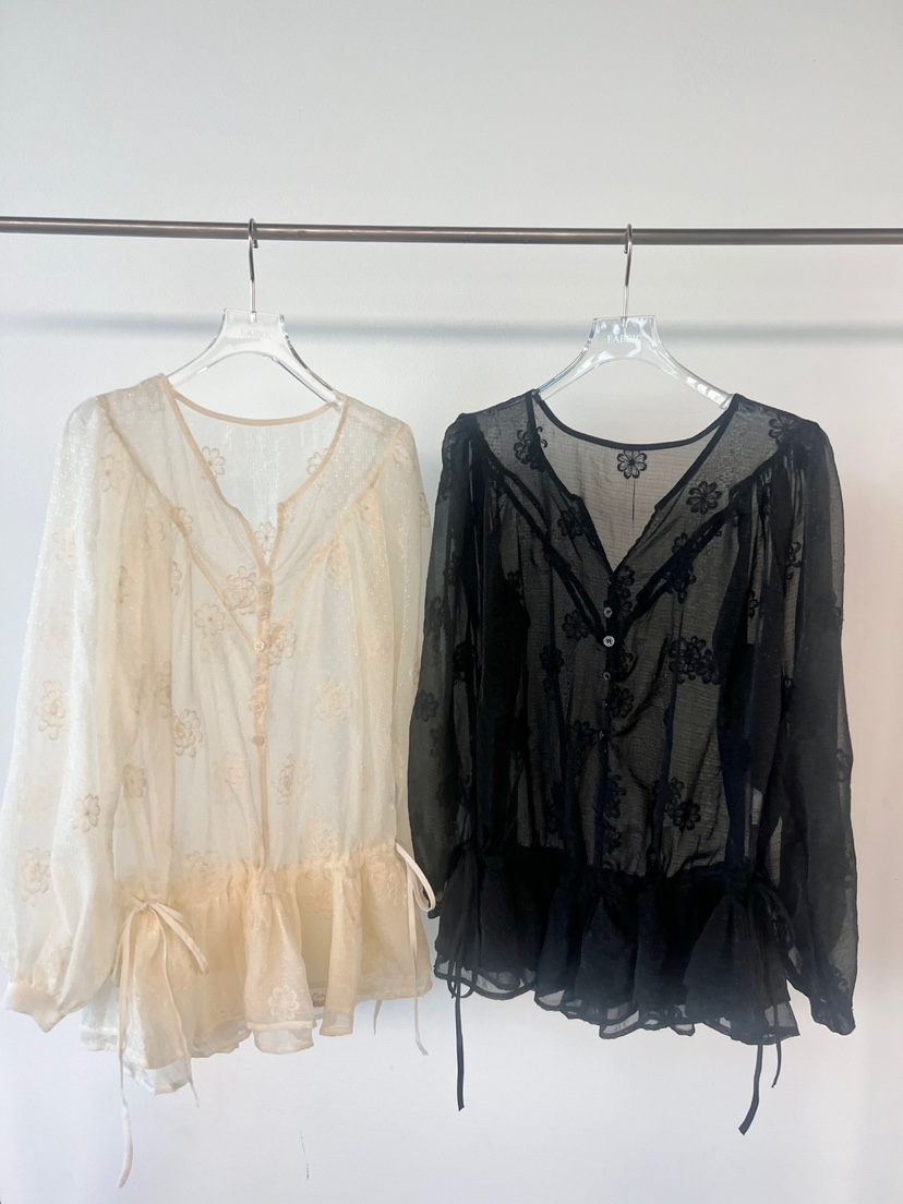 FABRIC韓國直郵㊣女士新款職業推薦真品時尚襯衫蕾絲衫透視FABRIC襯衫/蕾絲衫