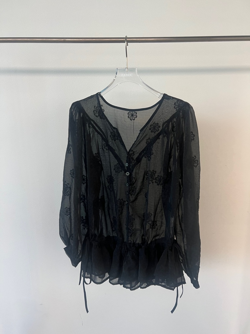 FABRIC韓國直郵㊣女士新款職業推薦真品時尚襯衫蕾絲衫透視FABRIC襯衫/蕾絲衫圖色2