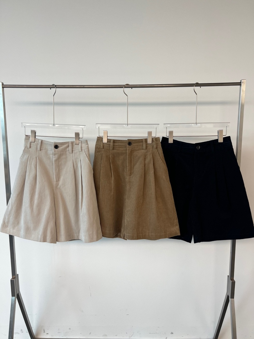 FABRIC東大門㊣直郵女士新品推薦時尚休閑短褲不含腰帶燈心絨FABRIC短褲